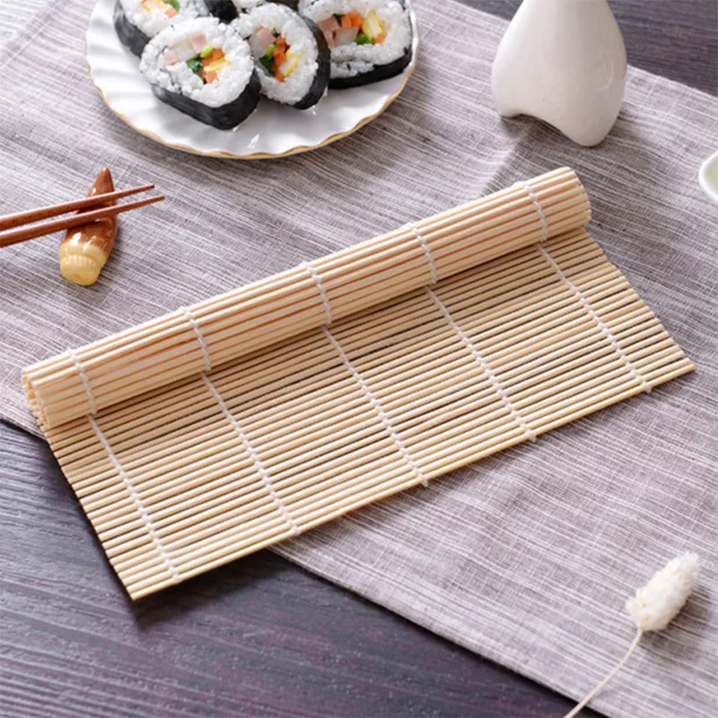 Sushi Making Kit - เสื่อซูชิไม้ไผ่ที่สวยงามพร้อมข้าวม้วนสาหร่ายทะเลสีขาว Curling Non Stick ห้องครัวสไตล์ญี่ปุ่น Essential