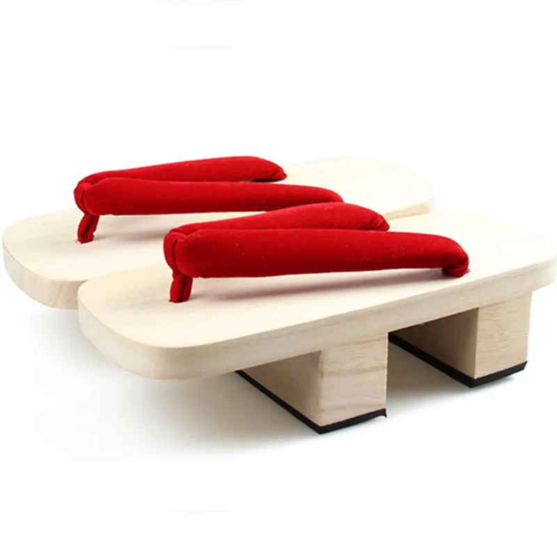 Geta Wooden Sandal - คอสเพลย์รองเท้าสตรีคู่รองเท้าส้นสูงไม้รองเท้าแตะฤดูร้อนรองเท้าแตะลําลอง Flip Flops สีไม้ธรรมชาติคลาสสิกญี่ปุ่น Geta