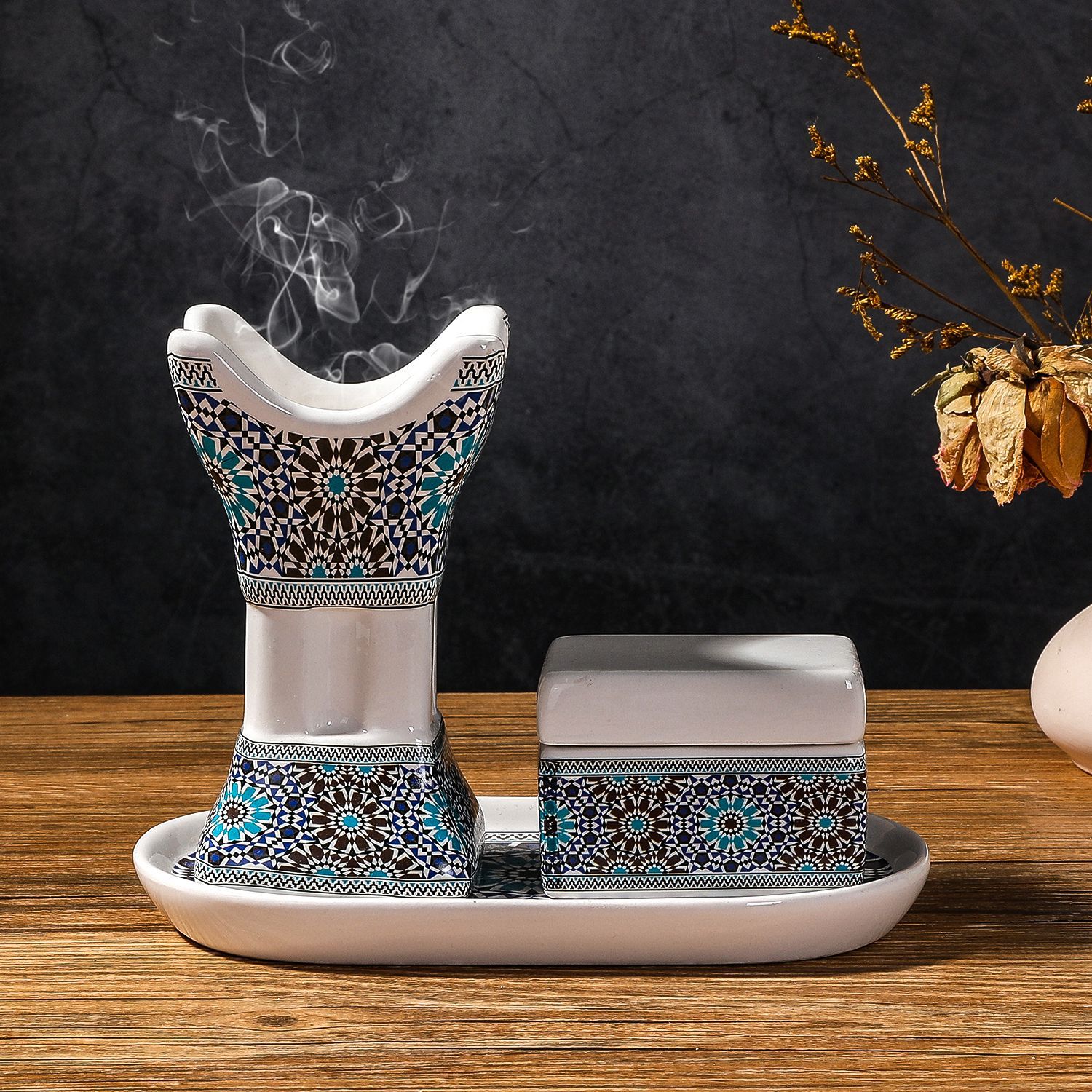 ชุดเตาเผาเครื่องหอมเซรามิกพิมพ - Incense Holder บทวิจารณ์และราคา