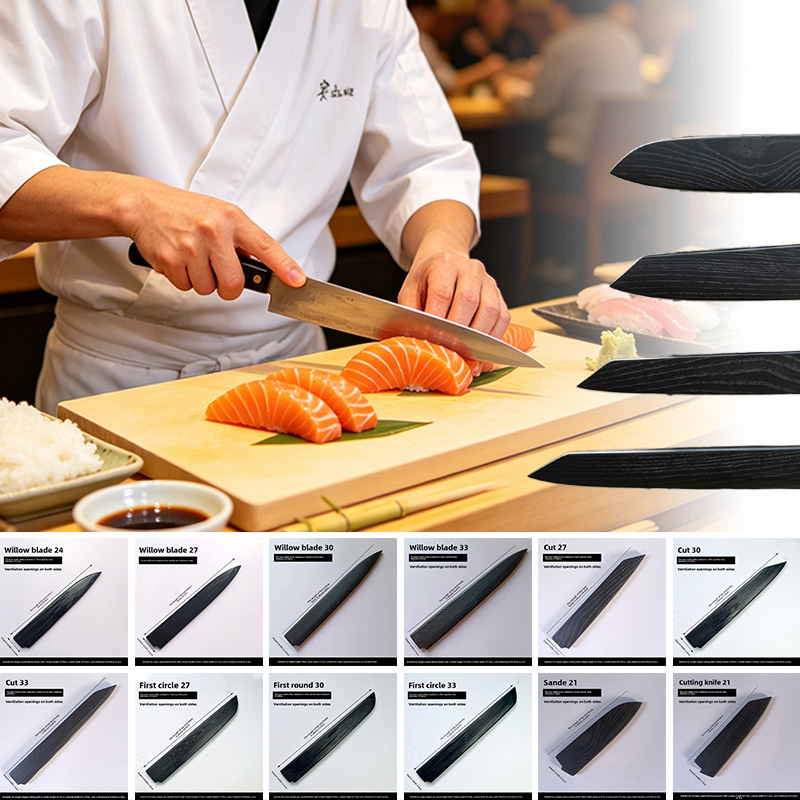 ปลอกมีดไม้แอชเคลือบเงาสีดำสำหร - Japanese Knife บทวิจารณ์และราคา